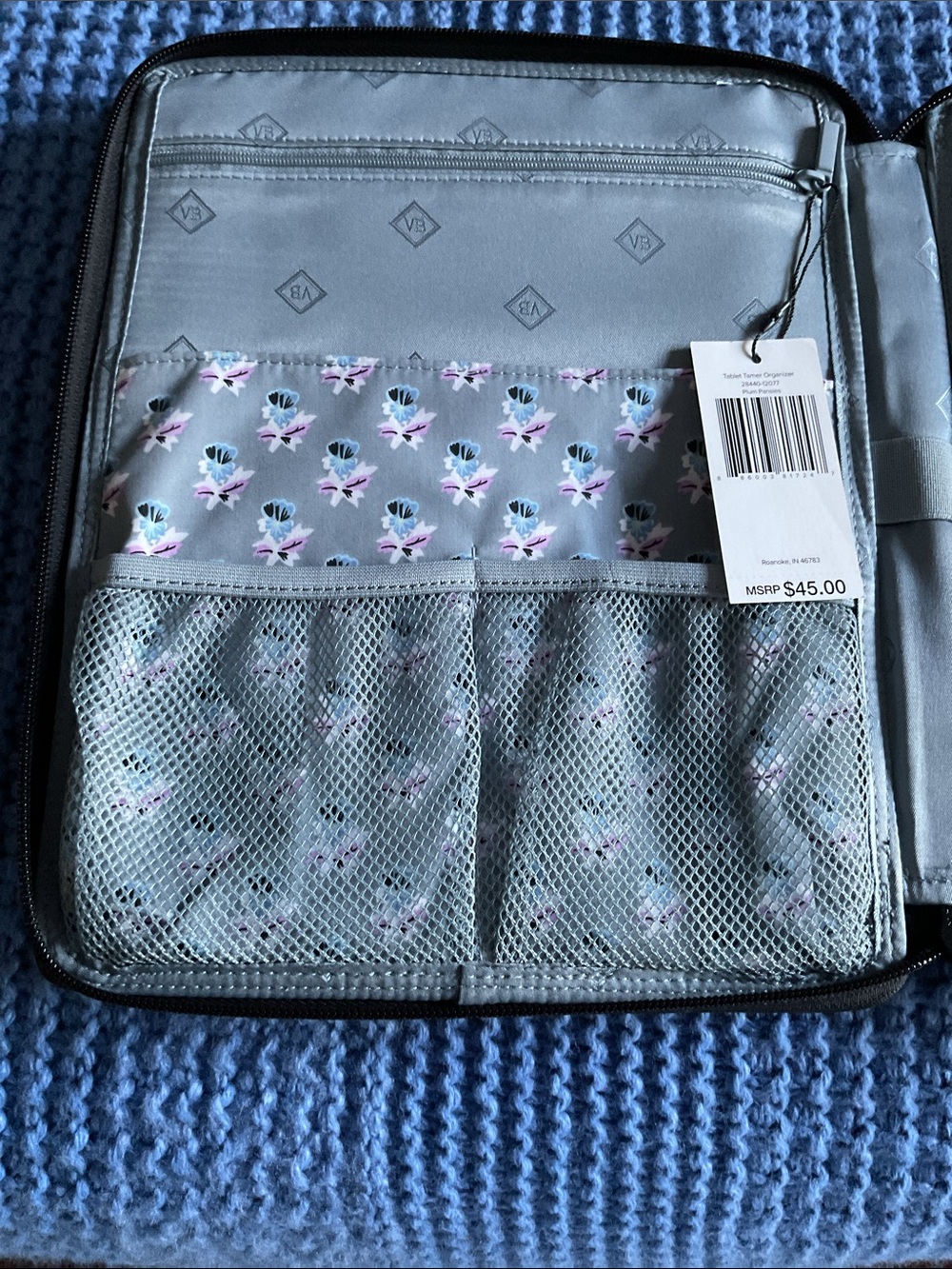 Vera Bradley Blue Floral Quilted Tablet Tamer Organizer - Picture 5 of 7